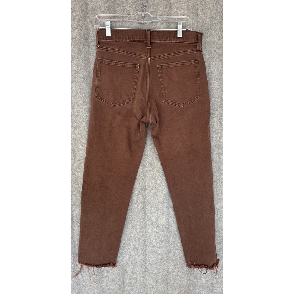 GAP Cheeky Straight Jeans Womens 28 Brown High Rise Raw Hem Button Fly Denim - Picture 2 of 16
